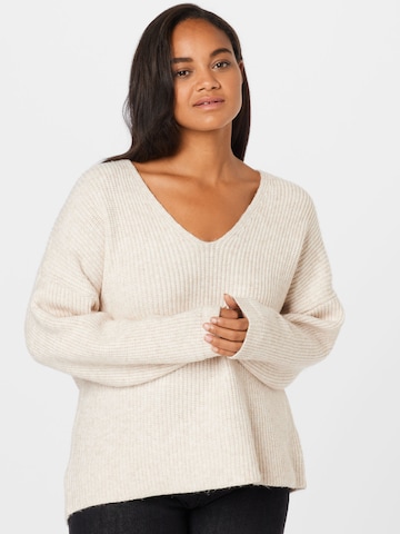 ABOUT YOU Curvy Sweater 'Nuria' in White: front