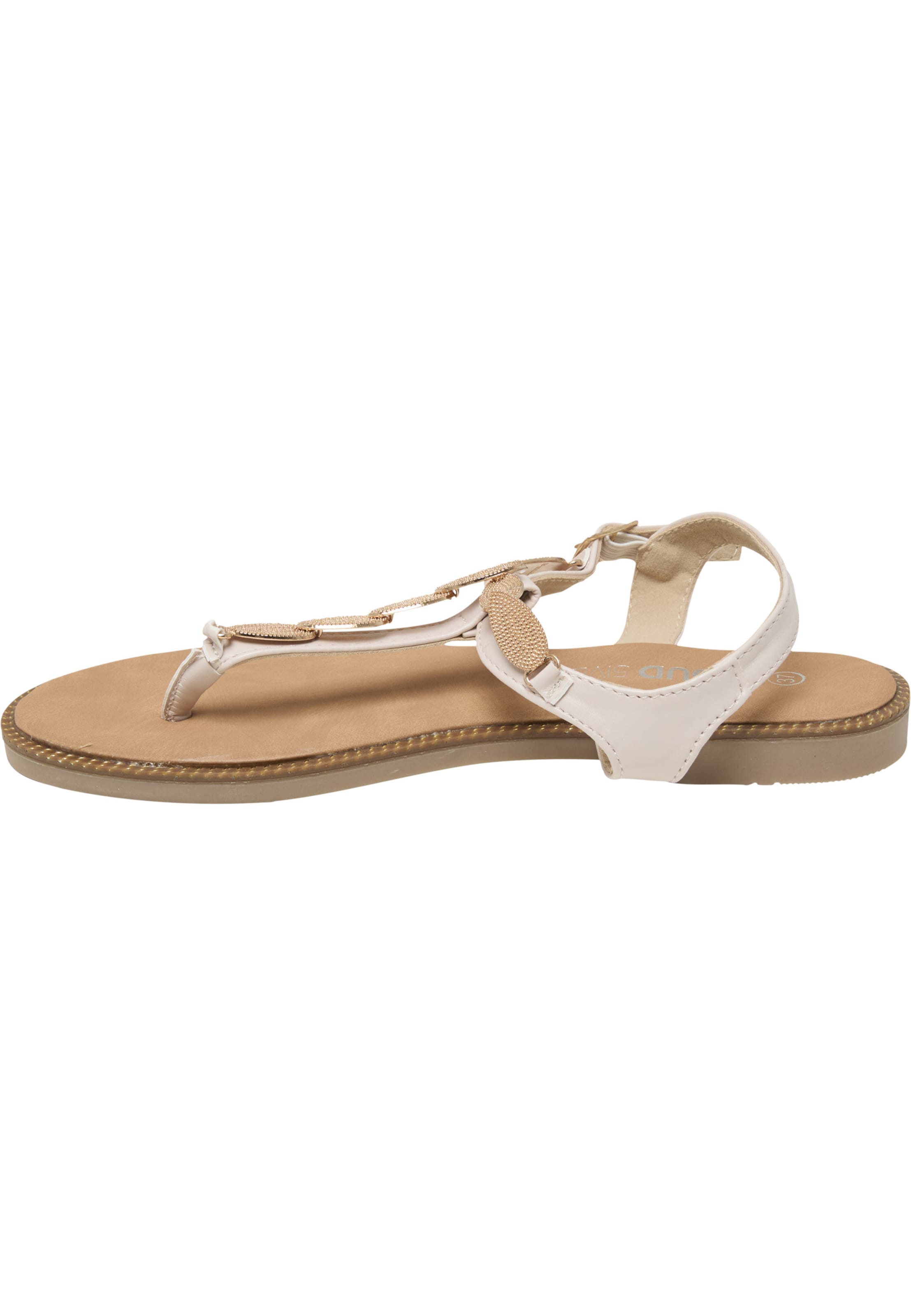 Cloud5ive T-bar sandals 'Wiliam' in Beige: front