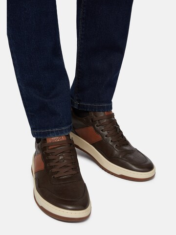 Baskets basses Boggi Milano en marron : devant