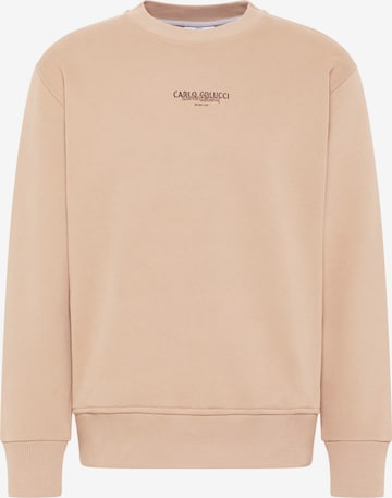 Carlo Colucci Sweatshirt ' De Sarro ' in Beige: voorkant