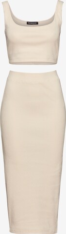 FRESHLIONS Jurk 'Riri' in Beige: voorkant