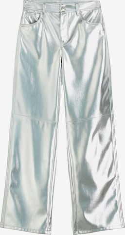 Bershka Regular Broek in Zilver: voorkant