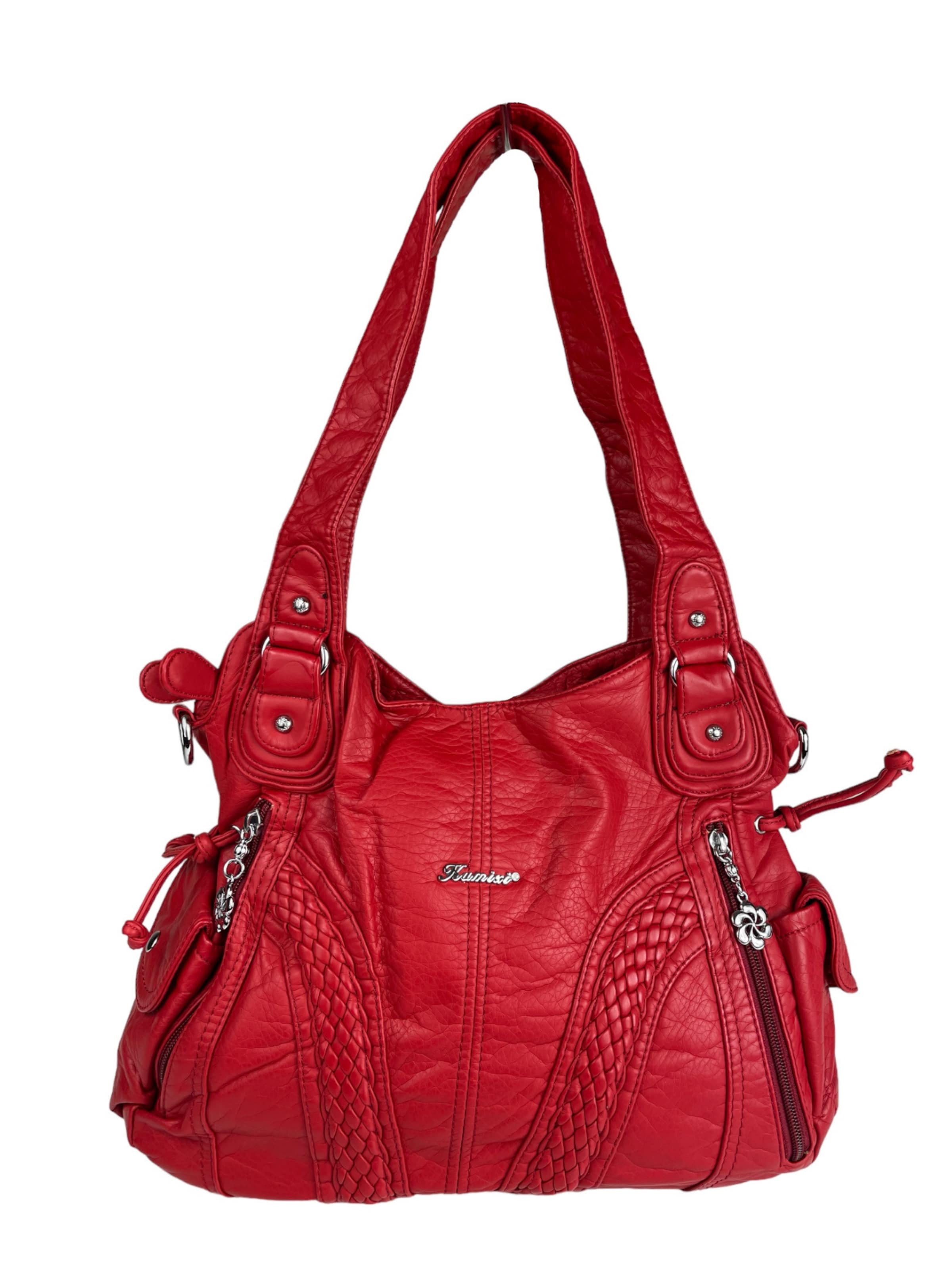 Borsa a mano di Kumixi in rosso: frontale