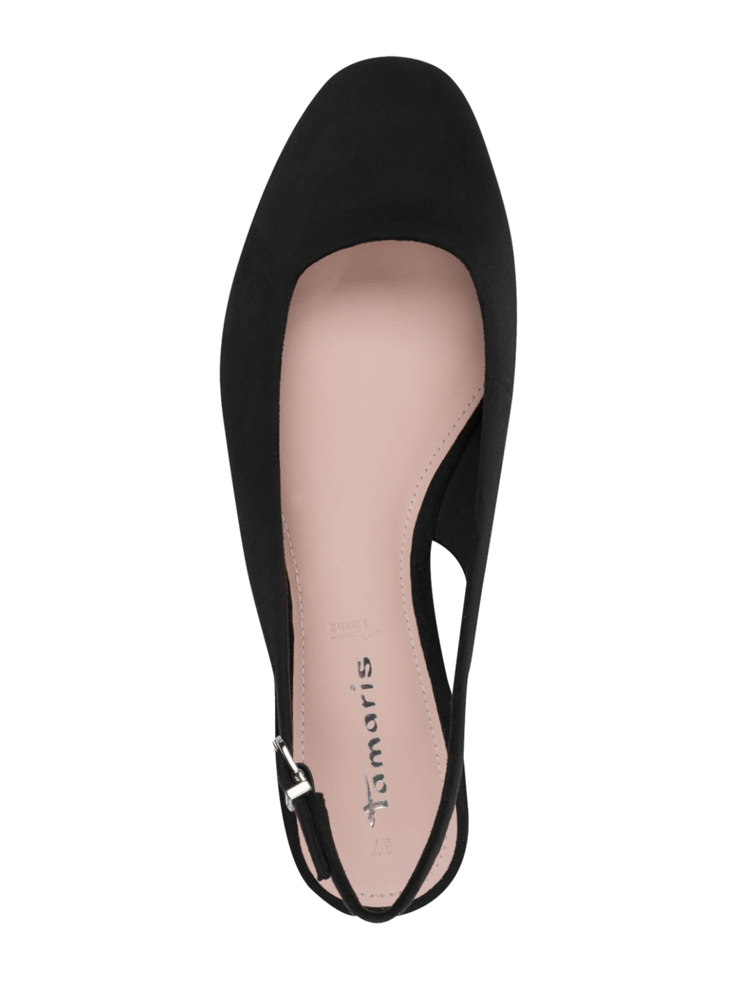 Tamaris Ballet Flats with Strap in Black