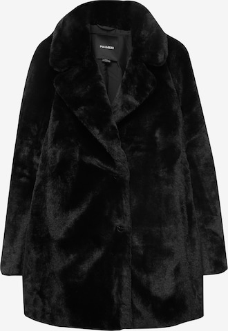 Pull&Bear Преходно палто в черно: отпред