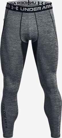 Skinny Pantalon de sport 'Coldgear Twist' UNDER ARMOUR en gris : devant