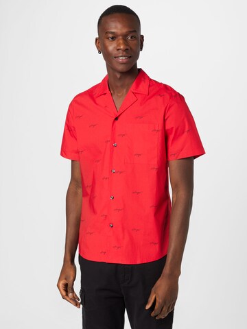HUGO Regular fit Button Up Shirt 'Ellino' in Red: front