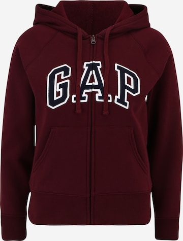 Gap Petite Zip-Up Hoodie 'HERITAGE' in Red: front