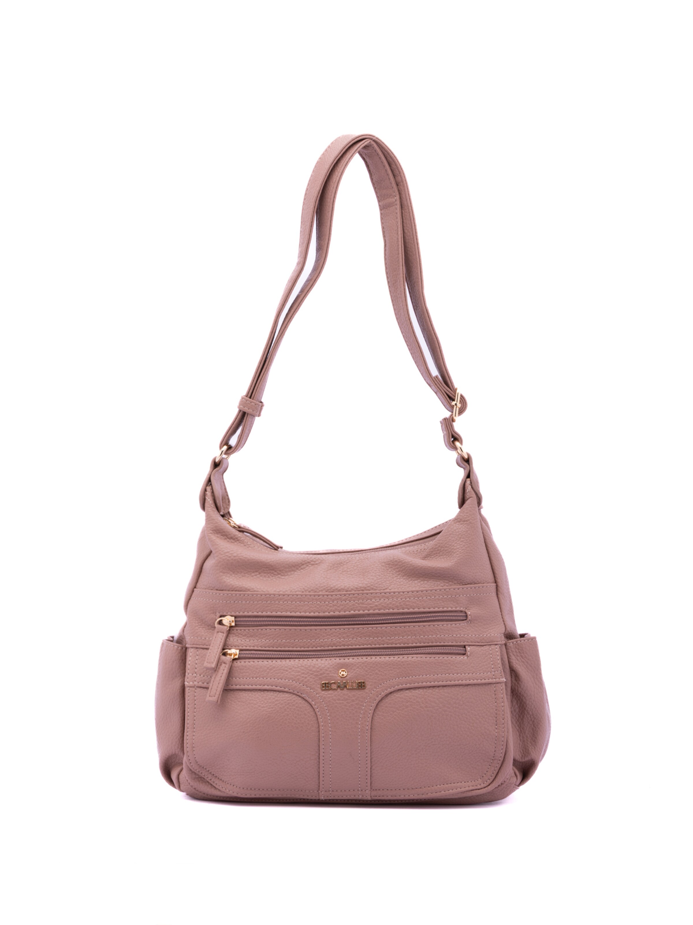Borsa a spalla 'Borsa a Spalla Donna Ecopelle - Zip e Tasche Multiple' di B. Cavalli in rosa: frontale
