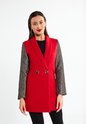 faina - Sobretudo meia-estação em vermelho: frente