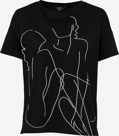 COMMA T-shirt i mörkgrå / vit, Produktvy