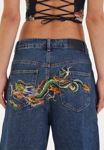 Ed Hardy Baggy Džínsy - Modrá