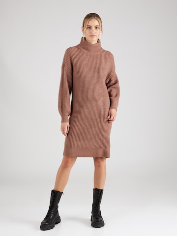 Noisy may Knitted dress 'ROBINA' in Brown: front