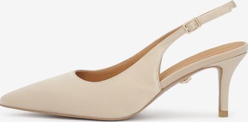 Kazar Slingback Pumps in Beige: front