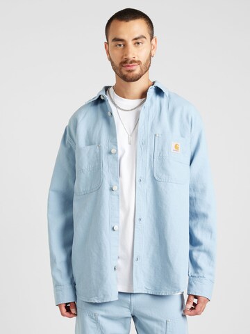 Carhartt WIP Классический крой Рубашка 'Walter' в Синий: спереди