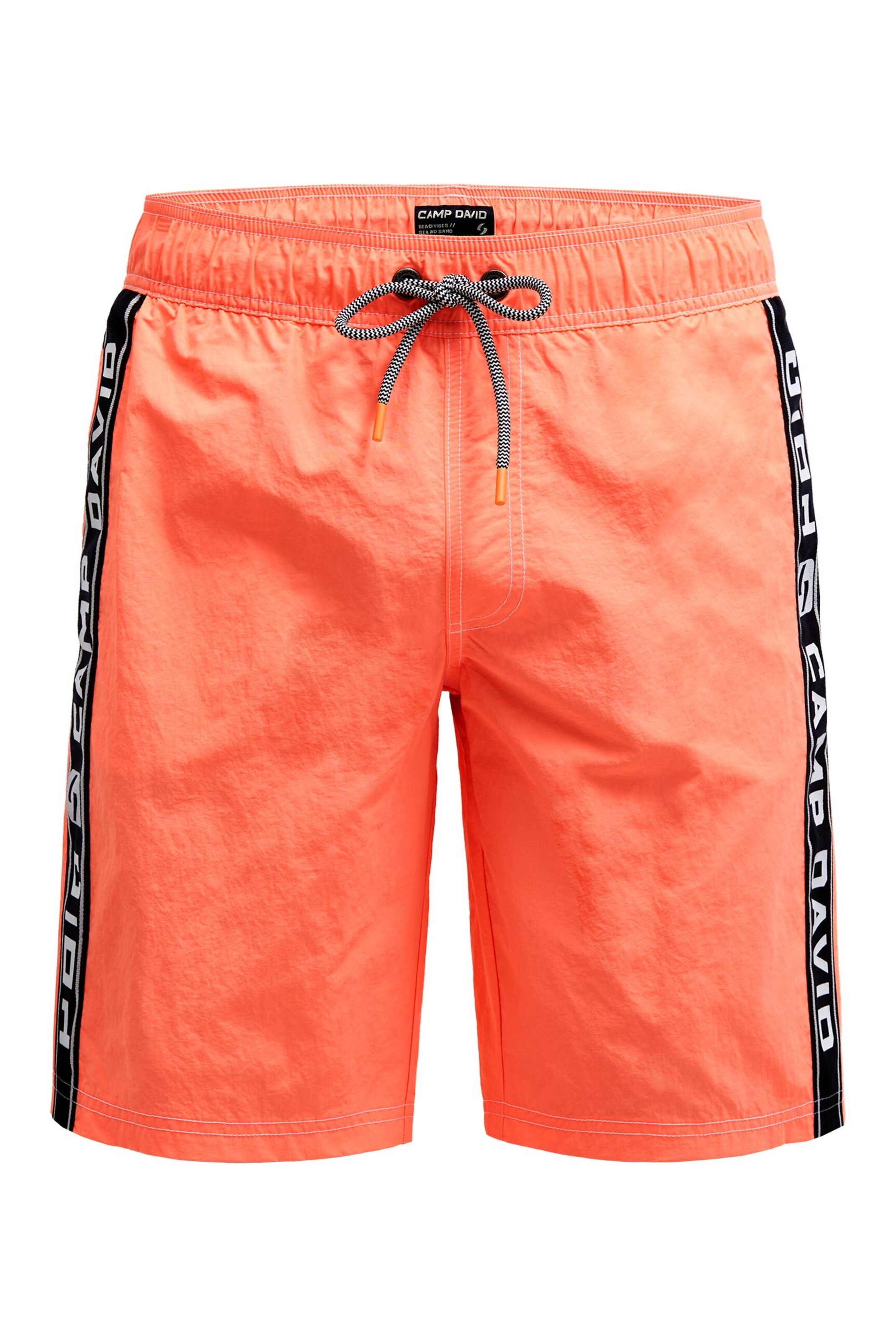 CAMP DAVID Board Shorts in Orange: front