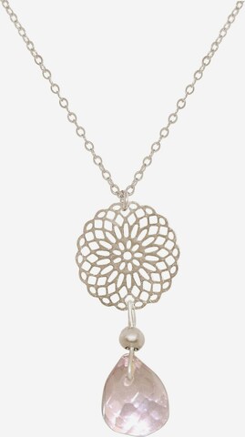 Gemshine Necklace 'Mandala' in Silver: front