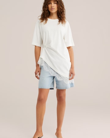 WE Fashion Широкий Джинсы в Синий