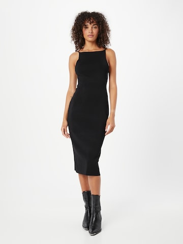 Gina Tricot Knitted dress in Black: front