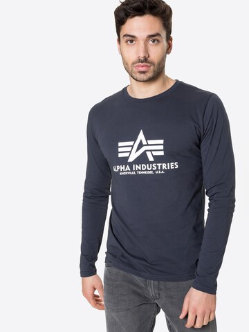 ALPHA INDUSTRIES - Ajuste regular Camiseta en azul: frente