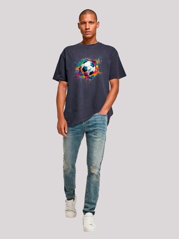 T-Shirt 'Bunte Fußball' F4NT4STIC en bleu