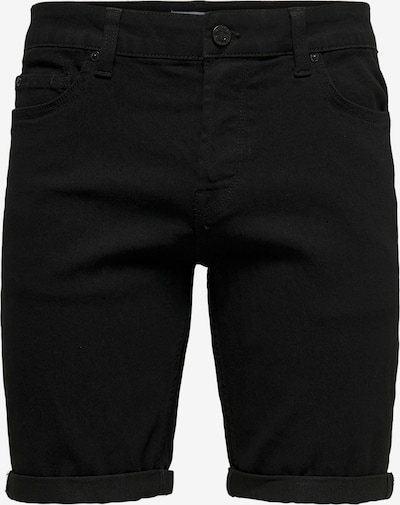 Only & Sons Shorts 'Ply' in black denim, Produktansicht