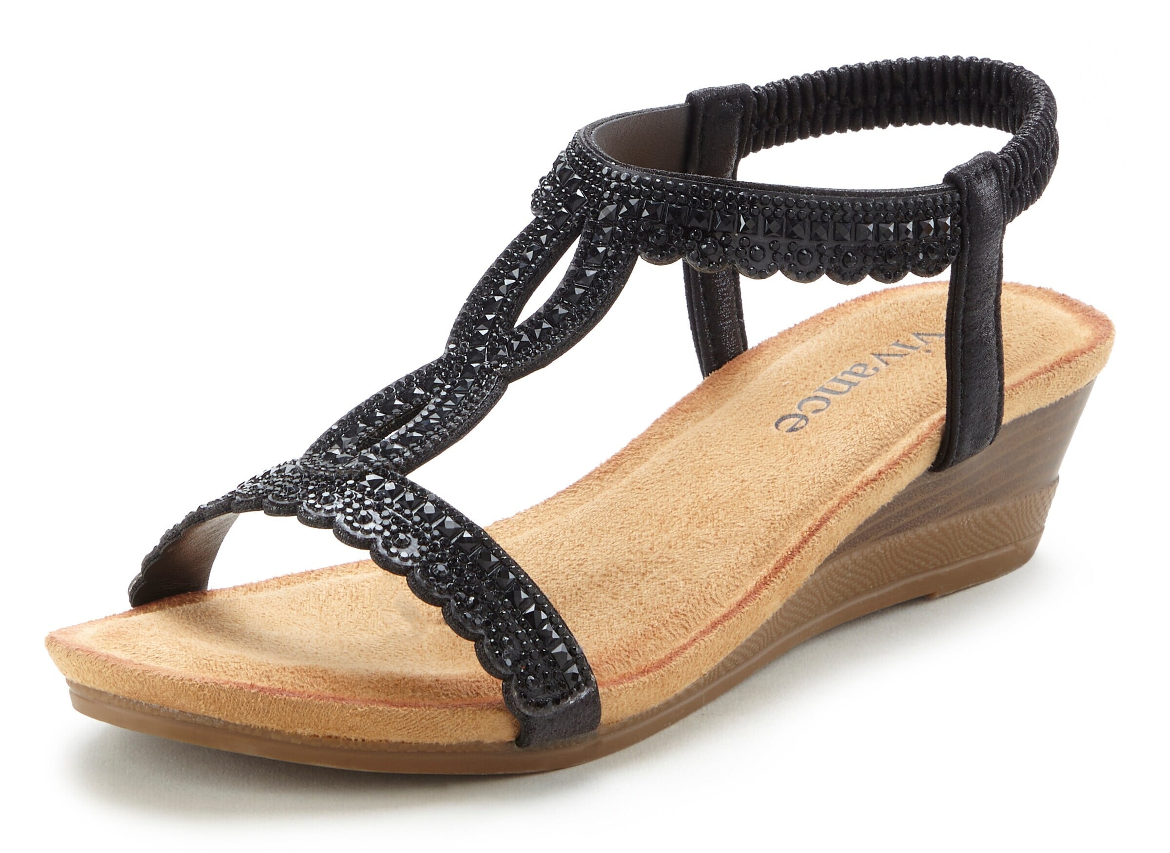 VIVANCE Sandale in Schwarz: Vorderseite