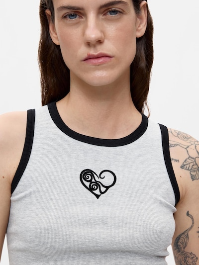 Desigual Topp i L i ljusgrå / svart, Produktvy