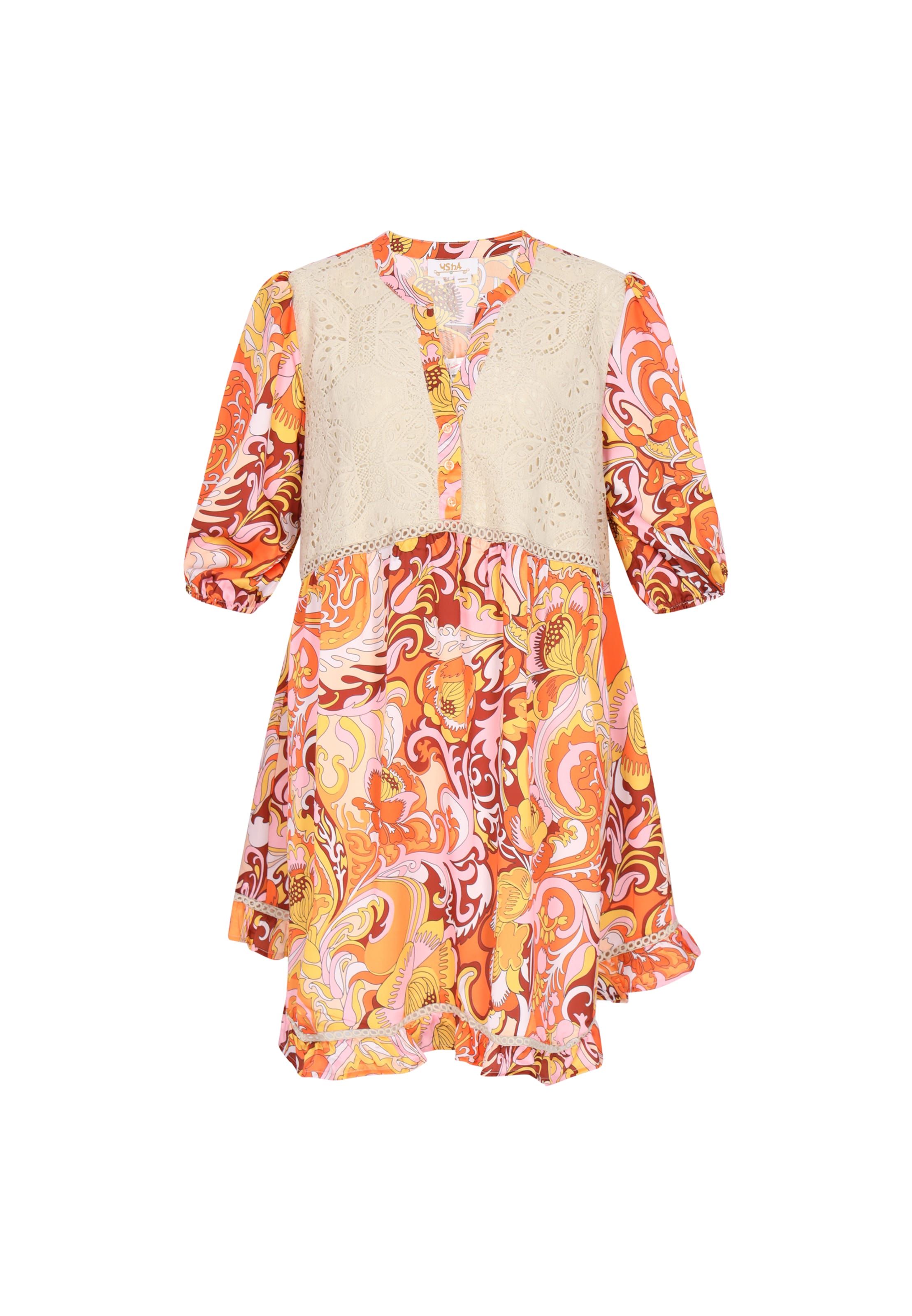 usha FESTIVAL - Vestido em amarelo: frente