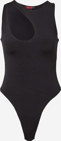 Misspap Shirt Bodysuit in Black: front