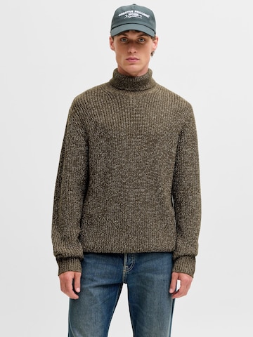 JACK & JONES Sweater 'JORBLEECKER' in Brown: front