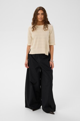 CULTURE Wide Leg Hose 'Jila Olena' in Schwarz