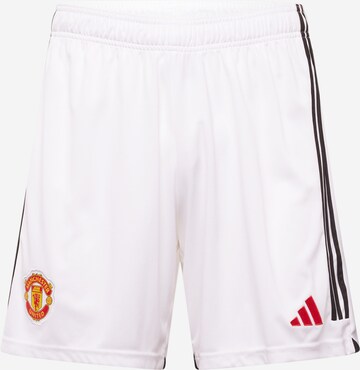 ADIDAS PERFORMANCE Regular Workout Pants 'Manchester United 23/24' in White: front