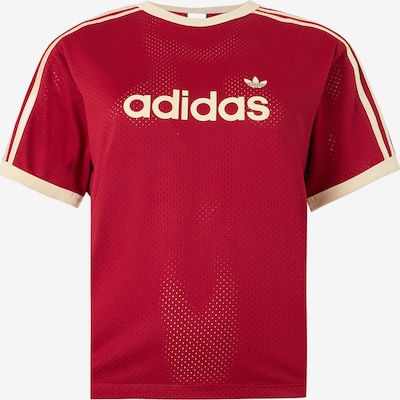 XS dydžio Marškinėliai 'Linear' iš ADIDAS ORIGINALS, spalva – ryškiai raudona / natūrali balta, Prekių apžvalga