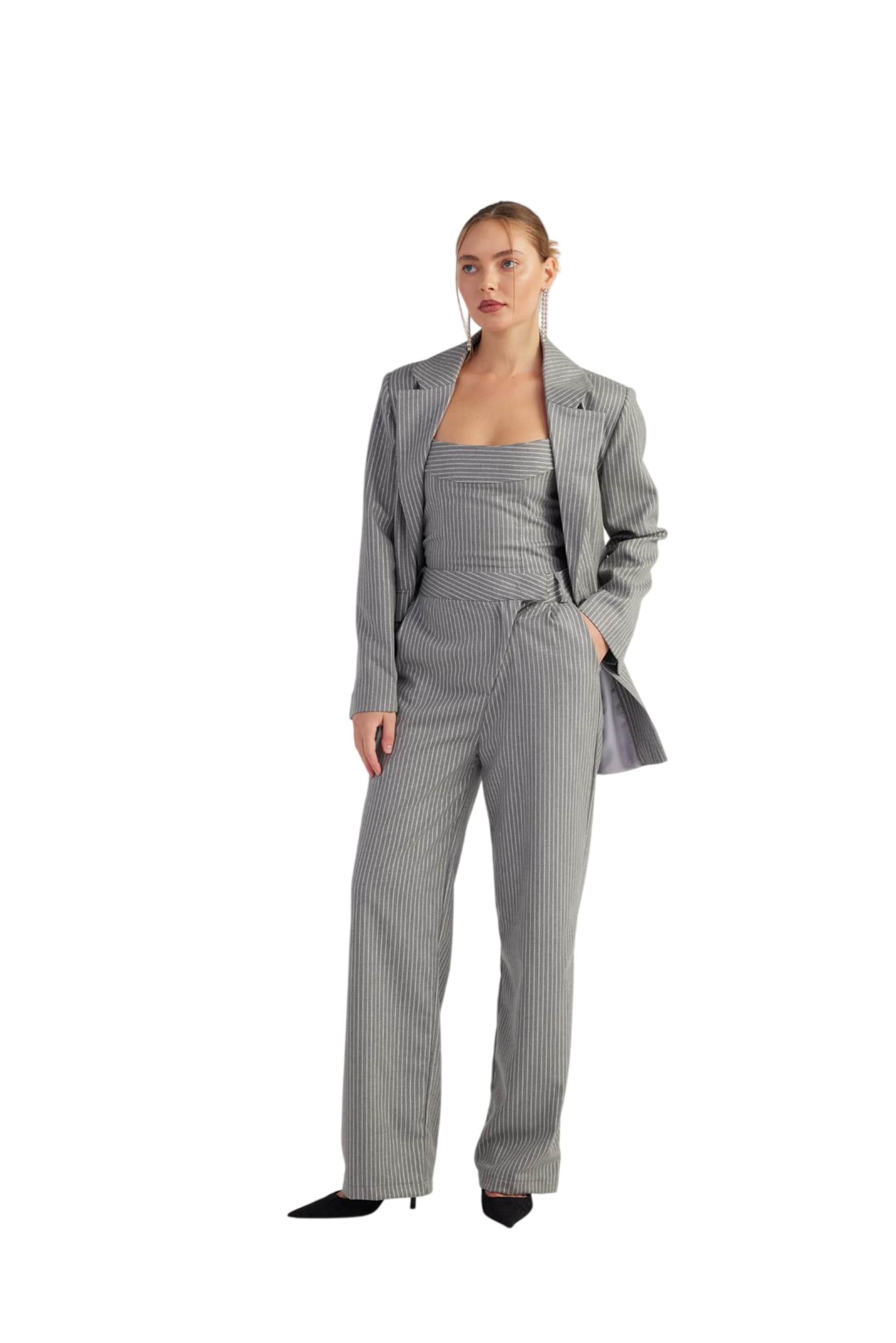 HOLLY LOLLY Wide Leg Hose in Grau