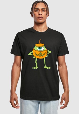 ABSOLUTE CULT Shirt 'Mike Halloween Pumpkin' in Zwart: voorkant