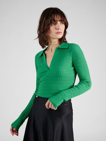 3.1 Phillip Lim Trui 'HONEYCOMB' in Groen: voorkant