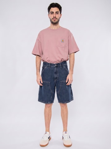 Carhartt WIP Baggy Jeans 'Double Knee' in Blauw: voorkant