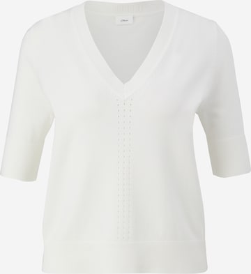 Pull-over s.Oliver BLACK LABEL en blanc : devant