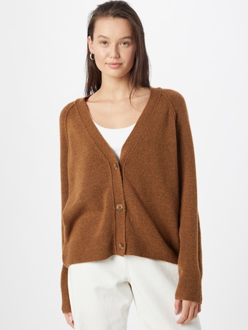 ESPRIT Knit Cardigan in Brown: front