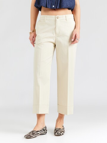 s.Oliver Loosefit Παντελόνι με τσάκιση σε μπεζ: μπροστά