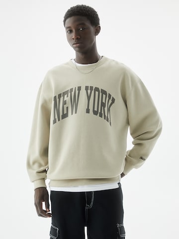 Pull&Bear Sweatshirt in Beige: front