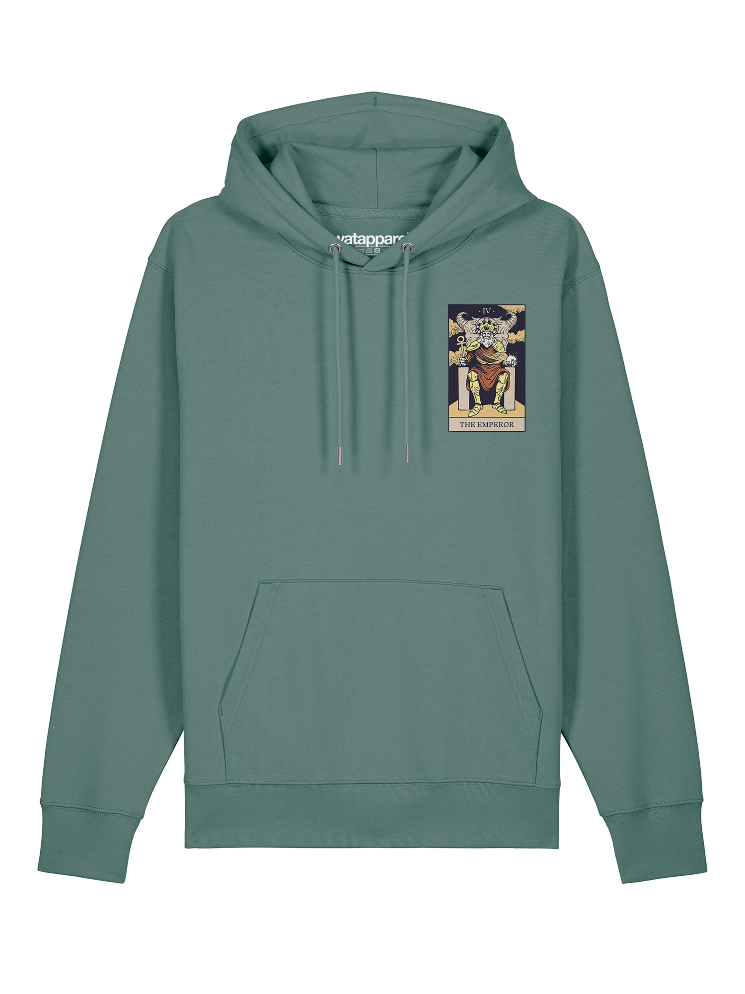Watapparel Sweatshirt ' Tarot The Emperor ' in Groen: voorkant