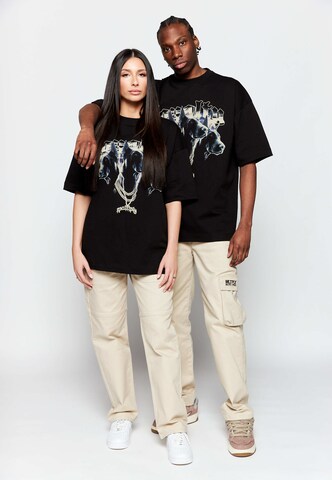 Multiply Apparel Μπλουζάκι 'Dogs' σε μαύρο