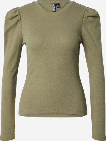 PIECES Shirt 'JANNA' in Green: front