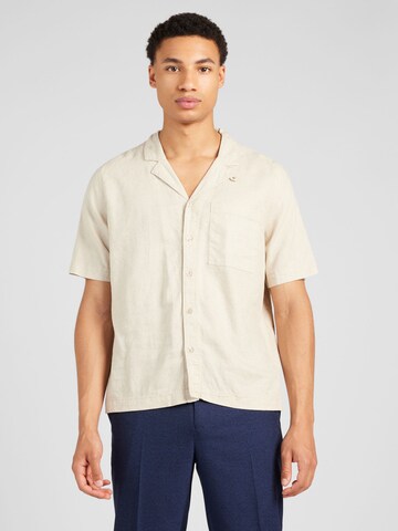 BURTON MENSWEAR LONDON Regular fit Button Up Shirt in Beige: front