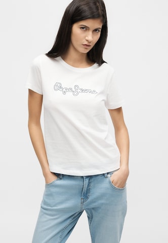 balta Pepe Jeans Marškinėliai: priekis
