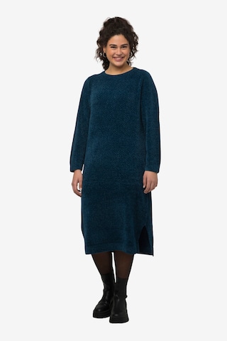 Robes en maille Ulla Popken en bleu : devant