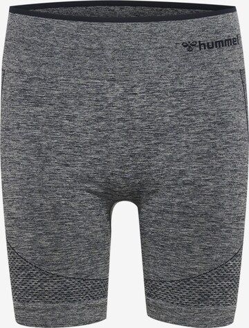 Skinny Pantalon de sport Hummel en gris : devant