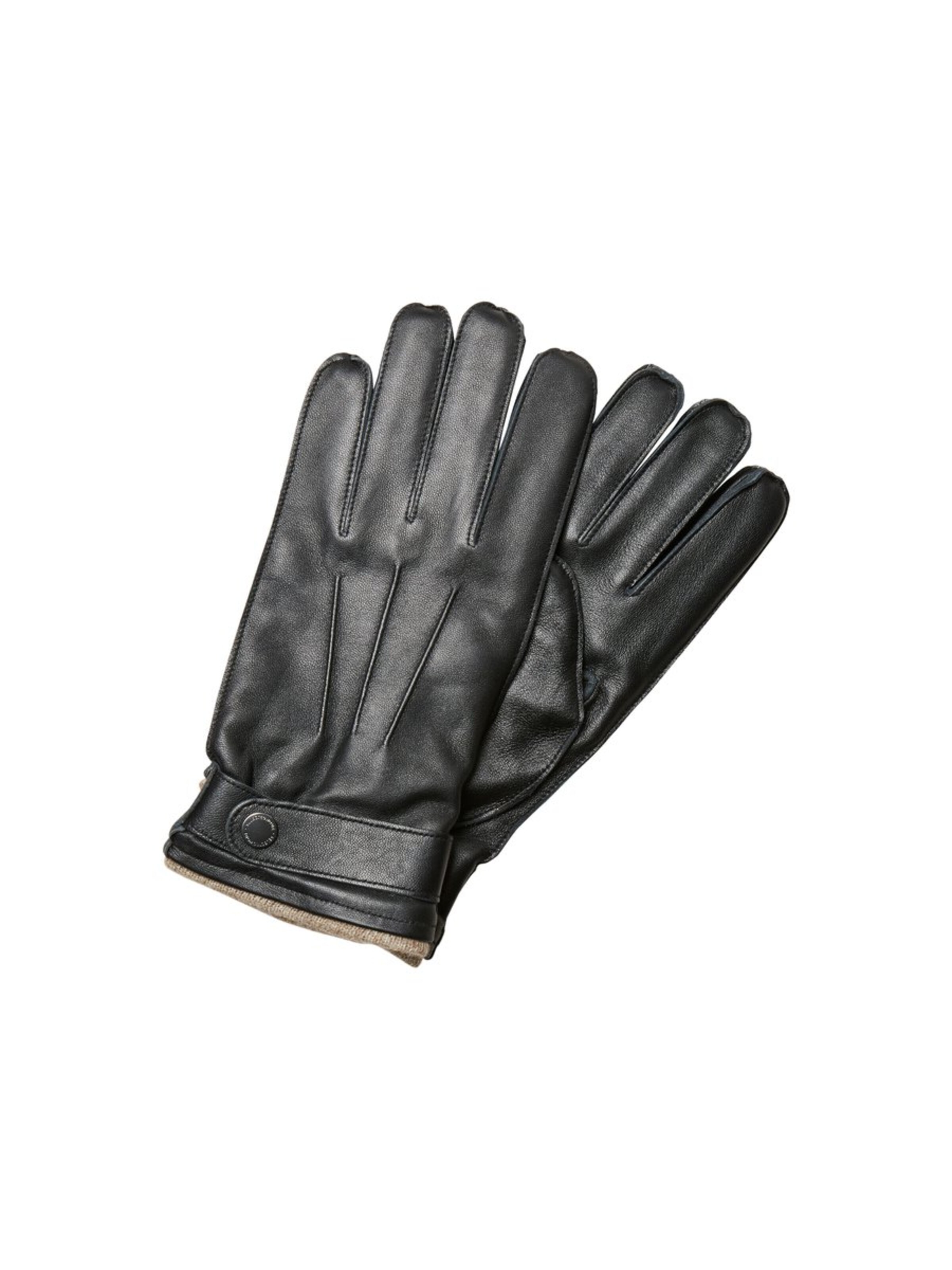 SELECTED Full finger gloves 'Poul' in Black